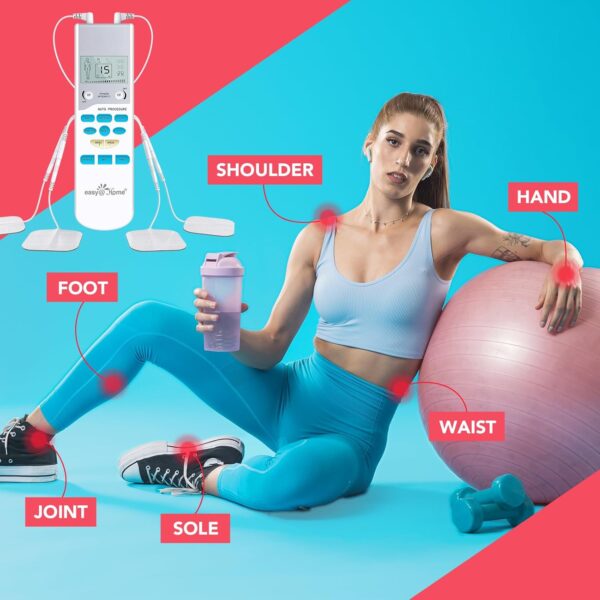 Easy@Home TENS Unit Muscle Stimulator - Electronic Pulse Massager, 510K Cleared, FSA Eligible OTC Home Use Handheld Pain Relief Therapy Device-Pain Management Machine Gift for Mom Dad - EHE009 - Image 3