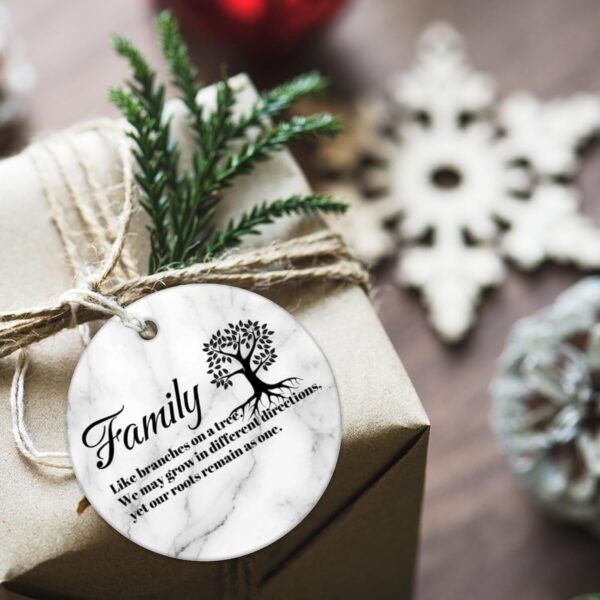 Family Like Branches on A Tree. We May Grow in Different Directions Christmas Ceramic Ornaments Motivational Quote Ceramic Christmas 3 in Christmas Memory Ornament for Christmas - Image 6