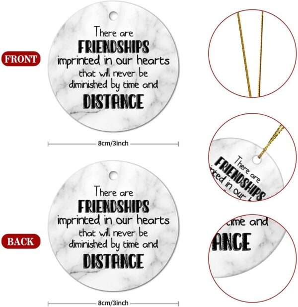 There are Friendships Imprinted in Our Hearts, Never Be Diminished Christmas Ceramic Ornament Motivational Quote Christmas Ornament Christmas Memrable Ornament Gift for Christmas Family 3 in - Image 3