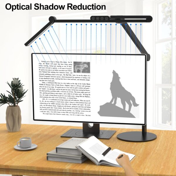 Micomlan Architect Desk Lamp with Atmosphere Lighting, Adjustable Led Desk Light for Home Office with Base, 24W Bright Auto Dimming Table Light with Rotatable Swing Arm for Workbench Computer - Image 5