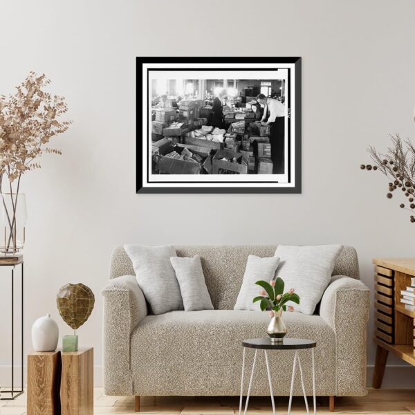 Historic Framed Print, [Employees working on large load of relief vouchers in the Department of Finance and Statistics at National Headquarters of the Red Cross], 17-7/8" x 21-7/8" - Image 2