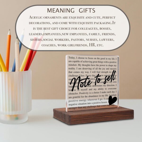 Note To Self Desk Decor, Mental Health, Inspirational, Be Yourself, Motivational, Positivity Quotes Acrylic Decorative Signs Plaques WOW50 - Image 3