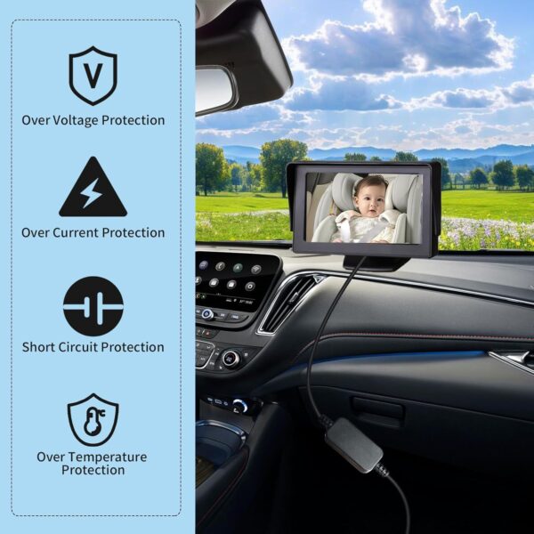 Specially Designed for Baby Stroller Cameras, 12V car Cigarette Lighter to USB-C Power Adapter+DC5521 Charging Cable, Safe and Stable Voltage, only for Cigarette Lighter Power Supply (3.3FT) - Image 7