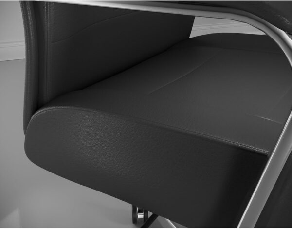 Realspace® Modern Comfort Modee Vegan Leather High-Back Executive Office Chair, Black/Chrome, BIFMA Compliant - Image 6