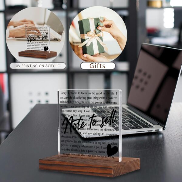 Note To Self Desk Decor, Mental Health, Inspirational, Be Yourself, Motivational, Positivity Quotes Acrylic Decorative Signs Plaques WOW50 - Image 6
