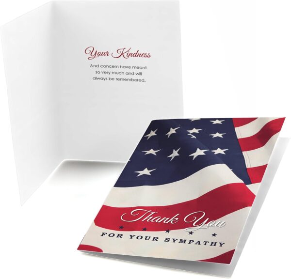 Big Dot of Happiness American Flag - Sympathy Thank You Note Cards (8 count)
