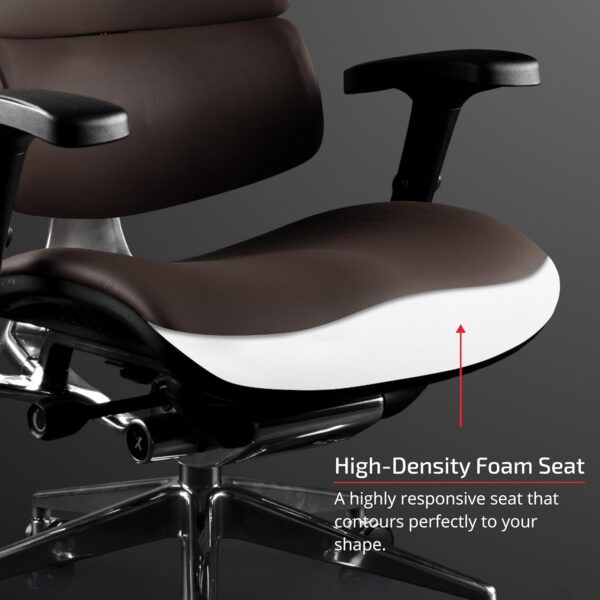 X-Chair X4 High End Executive Chair, Brown Leather with Headrest - Ergonomic Office Seat/Dynamic Variable Lumbar Support/Floating Recline/Stunning Aesthetic/Adjustable/Perfect for Office or Boardroom - Image 8