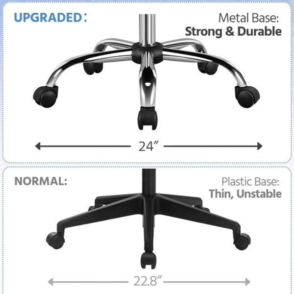 Yaheetech Office Desk Chair Mid-Back Leather Computer Chair Height Adjustable Ergonomic Executive Chair w/Lumbar Support Comfy Thick Padded Armrests and Seat, White - Image 8