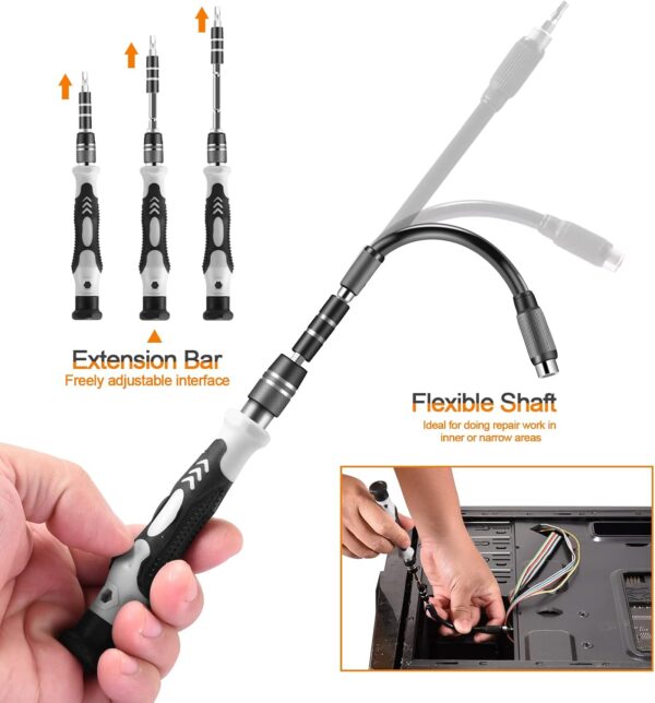 Precision Screwdriver Set, Professional Grade 115 in 1 Magnetic Repair Tool Kit for Electronics, Computer, iPhone, Laptop, Game Console, Watch, Eyeglasses, Modding, and DIY Projects - Image 4