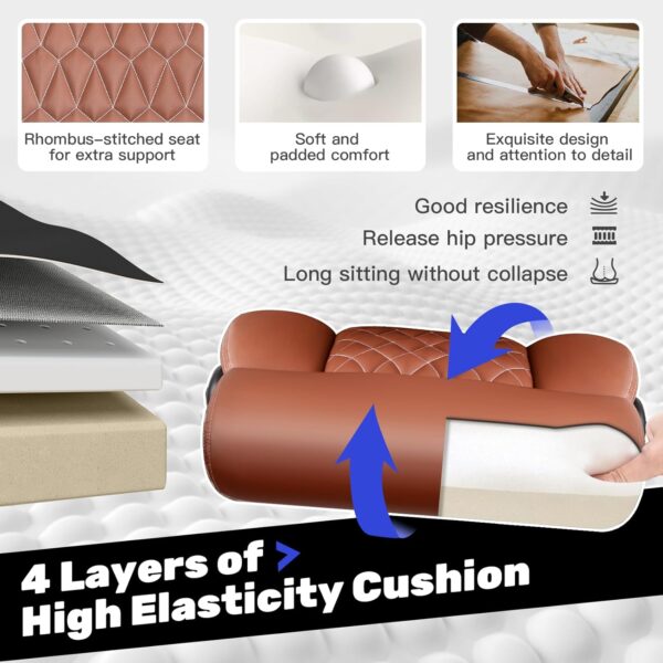 High Back Executive Office Chair - Ergonomic Computer Desk with Rocking Function, Leather Managerial with Adjustable Flip-Up Armrests and Lumbar Support - Image 8