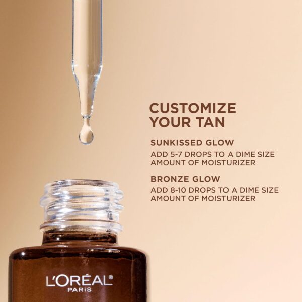 L'Oreal Paris Sublime Bronze Self Tanning Facial Drops with Hyaluronic Acid, Gradual Tan, Fragrance-Free, 1 fl. Oz - Image 6