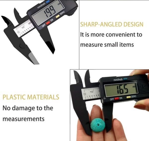 Electronic Digital Calipers, inch and Millimeter Conversion,LCD Screen displays 0-6" Caliper Measuring Tool, Automatic Shutdown, Suitable for DIY/Jewelry Measurement (New150mm Black Plastic) - Image 8
