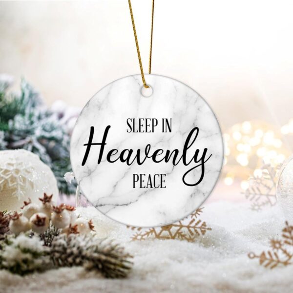 Sleep in Heavenly Peace Christmas Ceramic Ornament Motivational Quote Christmas Souvenirs 3 in Funny Car Hanging Ornament for Family Friends Parents - Image 2