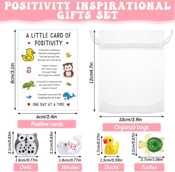 Lincia 15 Set Thank You Gifts Bulk Back to School Funny Positivity Gifts with Resin Animals and Encouragement Cards for Teacher Student Coworkers Employee Appreciation - Image 2