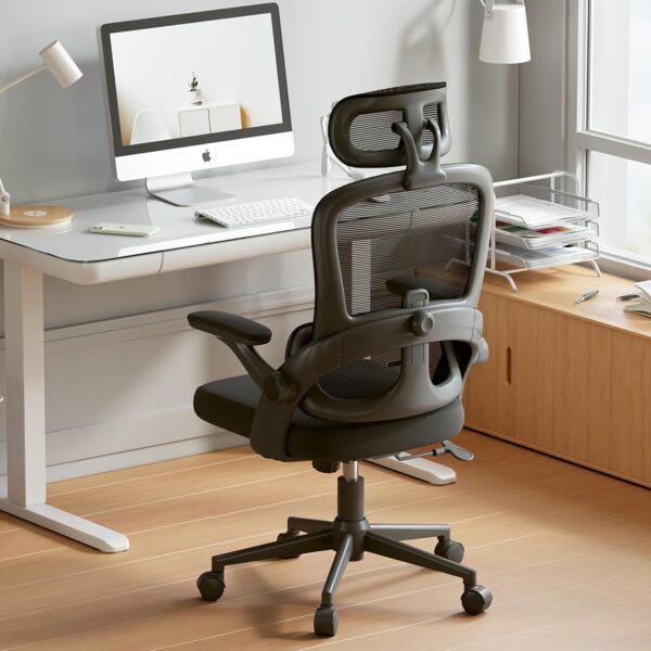 SIHOO Ergonomic Office Chair, Office Chair with Up&Down Lumbar, High Back Home Desk Chair with 3D Armrests, Computer Chair with Adjustable 2D Headrest, Tilt Function Black - Image 2