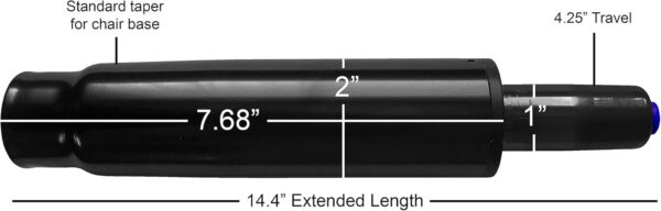 Heavy Duty 4.25" Stroke Replacement Office Chair Gas Lift Cylinder Pneumatic Shock - S6222-HD-R Black - Image 2
