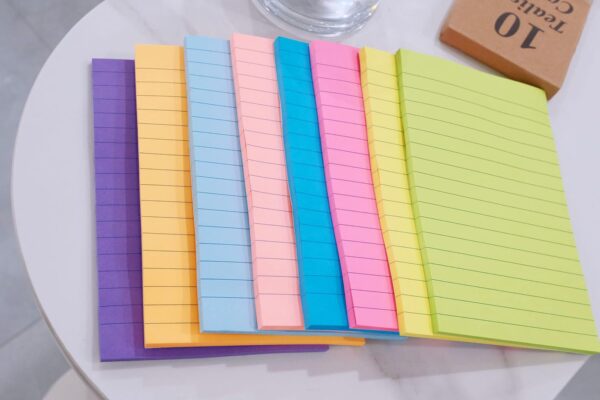 (8 Pads) Lined Sticky Notes 4x6 in Post, 8 Colors Self Sticky Notes Pad Its, Bright Post Stickies Colorful Big Rectangular Sticky Notes for Office, Home, School, Meeting, 40 Sheets/pad - Image 5