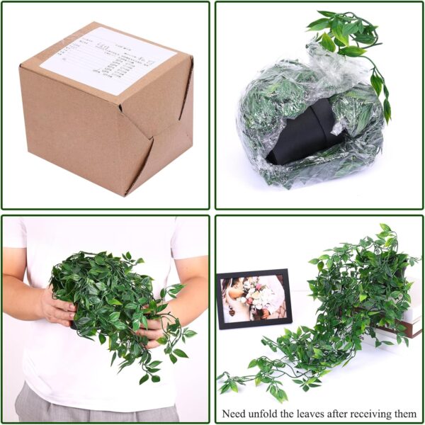 Whonline Fake Hanging Plants, Artificial Small Potted Plants for Indoor Outdoor Aesthetic Office Living Room Shelf Decor (1 Pack) - Image 4
