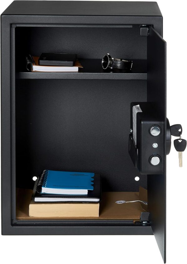 Amazon Basics Steel Home Security Electronic Safe with Programmable Keypad Lock for Documents, Jewelry, Valuables, 1.8 Cubic Feet, Black, 13.8"W x 13"D x 19.7"H - Image 7