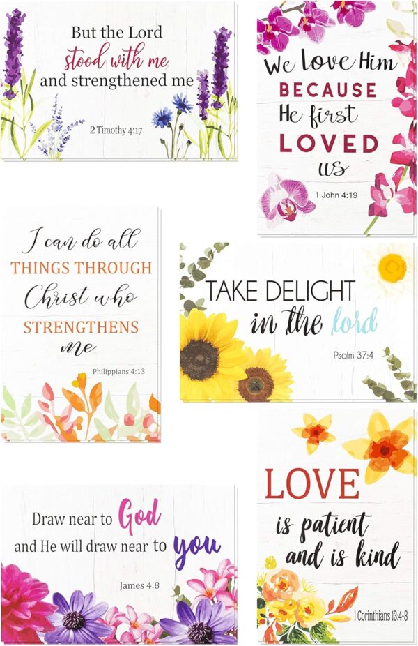 24 Christian Greeting Cards - Inspirational Greeting Cards -Motivational Bible Verse - 24 Scripture Cards with 24 Envelopes, 4 x 6 Inch