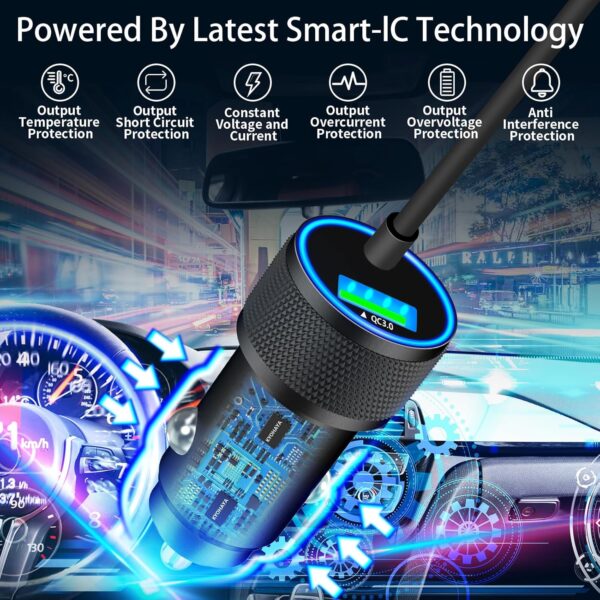 [Apple MFi Certified] iPhone 16 Car Charger Fast Charging, SDNCIE 75W USB-C PD&QC Car Power Cigarette Lighter USB Charger Adapter with 6FT Type-C Cable foriPhone 16 Pro Max/15 Pro/Galaxy S23/S22/Pixel - Image 5