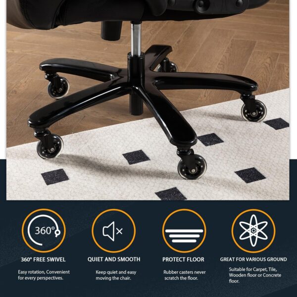 Big and Tall Office Chair for Heavy People, 500LBS High Back Extra Wide Heavy Duty Executive Office Chair Comfortable for Home Office, Large Computer Desk Chair with Adjustable Lumbar Support Brown - Image 6