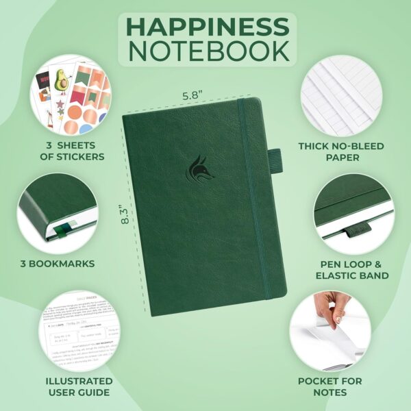 Clever Fox Happiness Notebook – Daily Positivity Journal for Women with Prompts & Positive Quotes – Affirmation & Self Esteem Gifts (Forest Green) - Image 2