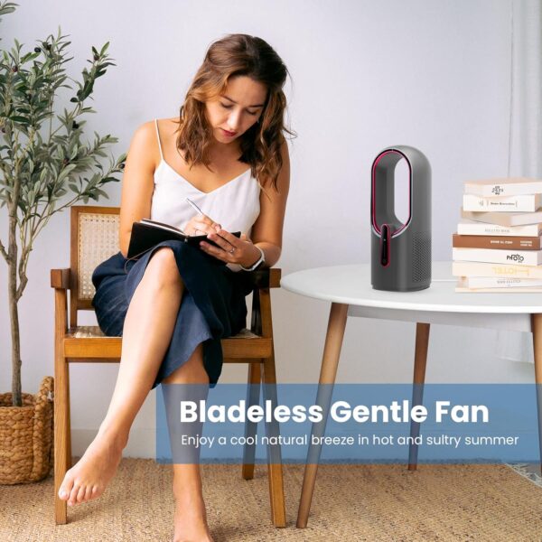 Desk Fan Bladeless, 11.8 Inch Office Fan Small, Quiet, 3 Speed Adjustment, Touch Control, Easy to Clean, Desk Fans Small Quiet, Ideal for Office, Living Room, Bedroom - Image 5