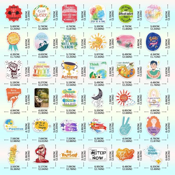 400Pcs Inspirational Words Stickers, Motivational Waterproof Vinyl Stickers for Kids Teens Adults Teachers, Positive Quote Stickers for Water Bottles Laptops Phone Journaling Scrapbooking - Image 2