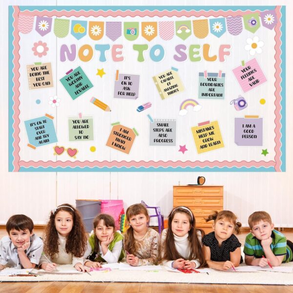 ZOIIWA Positive Boho Bulletin Board Set Note to Self Classroom Decorations Inspirational Paper Cutouts for Motivational Back to School Nursery Chalkboard Home Office Wall Door Decor Teacher Supplies - Image 5