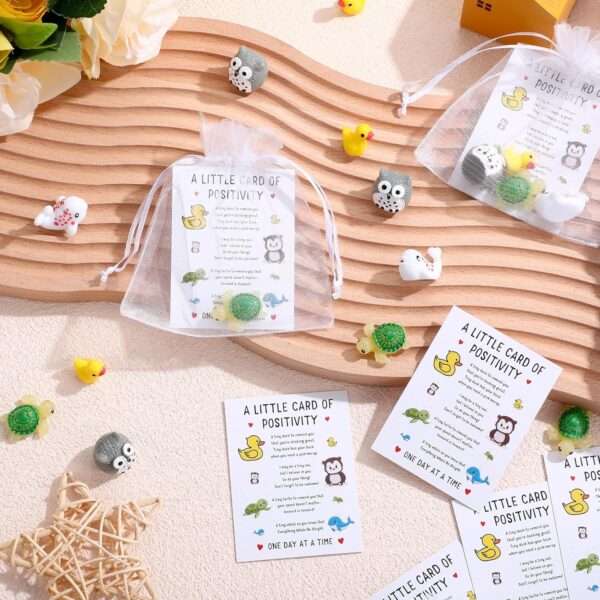 Lincia 15 Set Thank You Gifts Bulk Back to School Funny Positivity Gifts with Resin Animals and Encouragement Cards for Teacher Student Coworkers Employee Appreciation - Image 4
