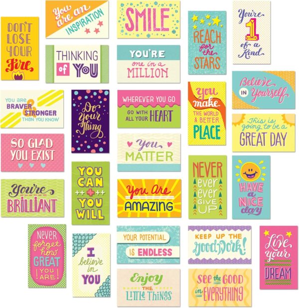 Youngever 300 Pack Motivational Quote Cards, 100 Unique Inspirational Designs Cards, Business Card Sized Encouragement Cards, Gifts for Employees, Thinking of You Gifts, Appreciation Cards