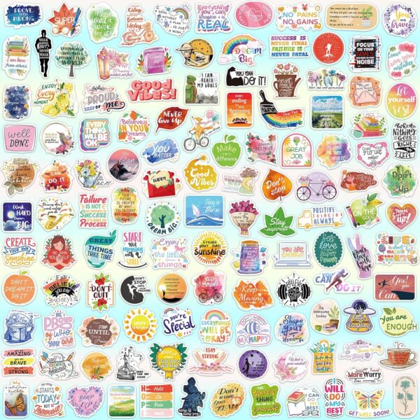 400Pcs Inspirational Words Stickers, Motivational Waterproof Vinyl Stickers for Kids Teens Adults Teachers, Positive Quote Stickers for Water Bottles Laptops Phone Journaling Scrapbooking - Image 3