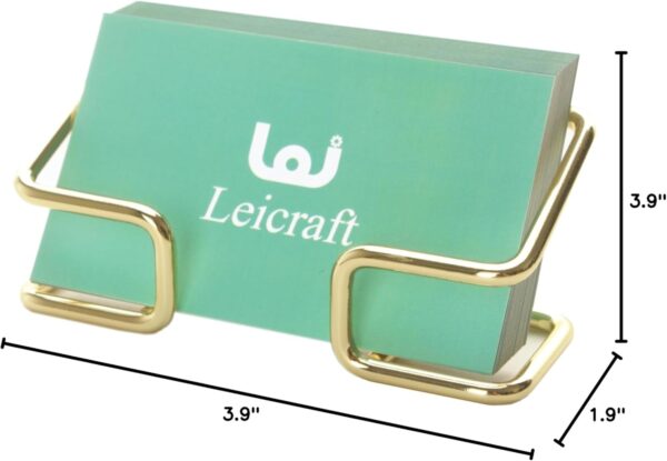 Business Card Holder for Desk, Cute Metal Card Organizers and Office Desk Accessories for Men and Women (Golden) - Image 9