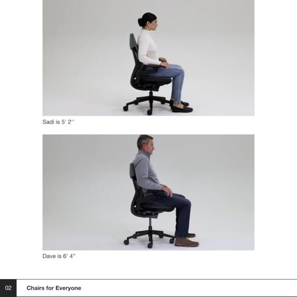 Steelcase Gesture Office Chair with Head Rest - Ergonomic Work Chair with Wheels for Hard Flooring - Comfortable Office Chair - Intuitive-to-Adjust Chairs for Desk - 360-Degree Arms - Licorice Fabric - Image 4