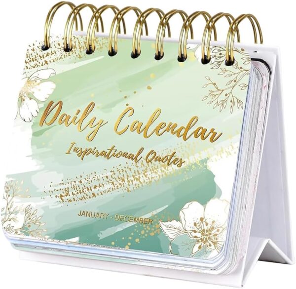 Motivational Calendar - Inspirational Standing Flip Calendar, Inspirational Quotes, 4.8"x5.5", Desk Perpetual Calendar, Office Accessories