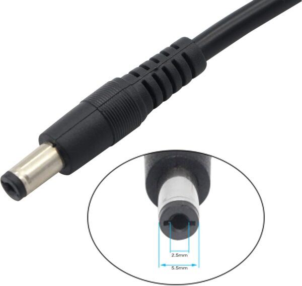 PNGKNYOCN12V DC Car Charger Auto Power Supply 18AWG Cable ，DC 5.5mm x 2.5mm to Car Cigarette Lighter Male Plug Car Cigarette Lighter Cable for Camera, CCTV, Car Refrigerator (1.5FT) - Image 3
