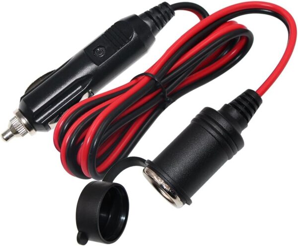 SPARKING 6FT Car Cigarette Lighter Extension Cord - Male Plug to Female Socket 16AWG Heavy Duty Cable With LED Lights for Tire Pump, Air Compressor