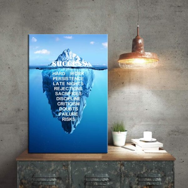 KREATIVE ARTS - Canvas Quotes Wall Art Success Inspiration Motivation Iceberg Poster Stretched Gallery Wraps Giclee Print Ready to Hang for Office and Home Decor 24x36inch - Image 2