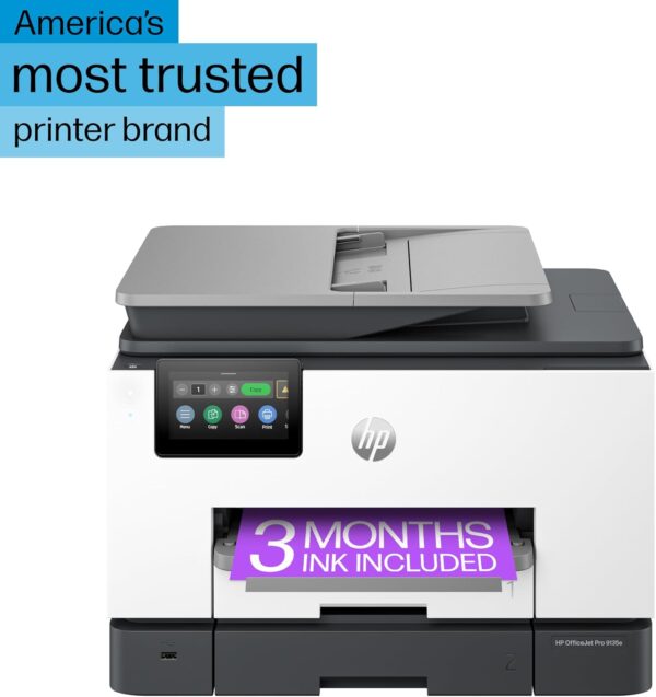 HP OfficeJet Pro 9135e All-in-One Printer, Color, Printer-for-Small Medium Business, Print, Copy, scan, fax, wireless. 3 month Instant Ink trial included ; Two-Sided Printing; Two-Side - Image 3