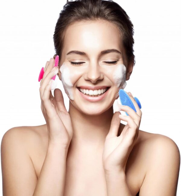 Silicone Facial Cleansing Brush - 4 Pack Face Scrubber & Exfoliator for Deep Cleaning, Soft Brush, Blackhead & Acne Pore Care - Image 2