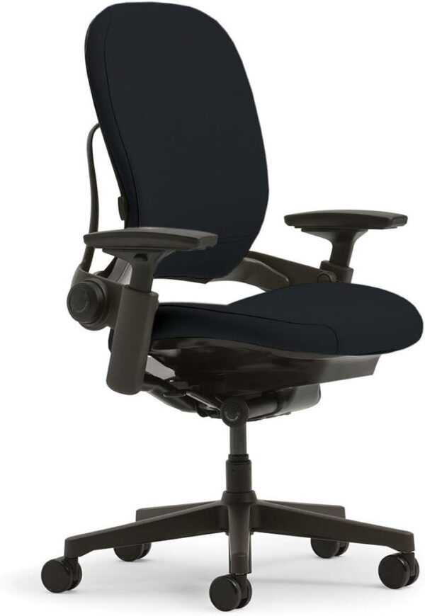 Steelcase Leap Office Chair V2 - Seven Points of Adjustability - Ergonomic Back Support Chair - Lumbar Support - 4D Adjustable Arms - Black Frame - Buzz2 Black Fabric