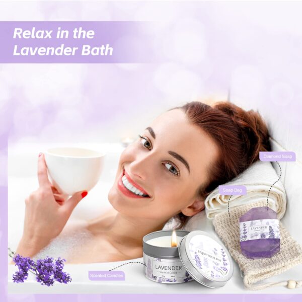 Lavender Spa Gifts Set, 11 Pcs Bath Gift Set for Women, Relaxing Spa Gifts, Bath Spa Gift Basket for Women, Self Care Gifts, Care Package, Home Spa Products, Birthday Gifts for Women, Lavender Gifts - Image 5