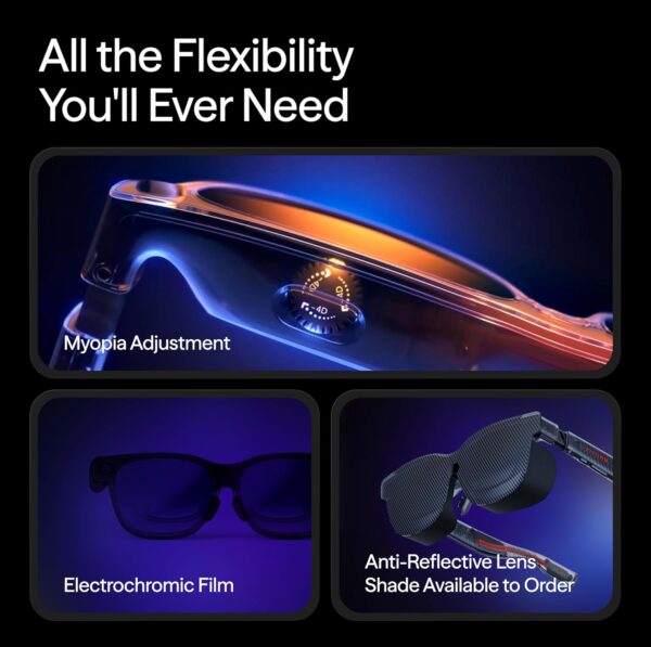 VITURE Luma Pro XR Glasses — 152” 1200p Ultra Sharp Display, 1000 Nits, 52° FOV, Dimming Adjustments, for iPhone 16/15, Android, Mac, PC, Steam Deck, First-Ever XR Experience for Switch 2 - Regular - Image 4