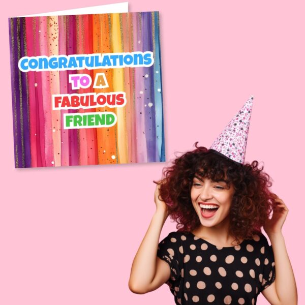 Fabulous Colourful Support or Positivity Card For Friend - Rainbow, Bright, Stars - Congratulations - Bestie Exam Success, New Job, Engagment, Celebrations - Image 5