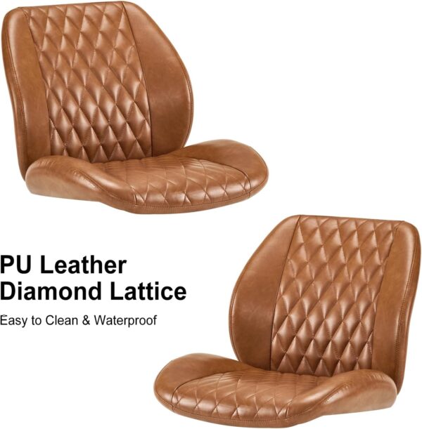 YFO Home Office Desk Chair Office Rubber Casters Ergonomic Computer Chair with Lumbar Support Adjustable Height Rolling Swivel Executive Task Armrests Chair， Brown Leather - Image 7