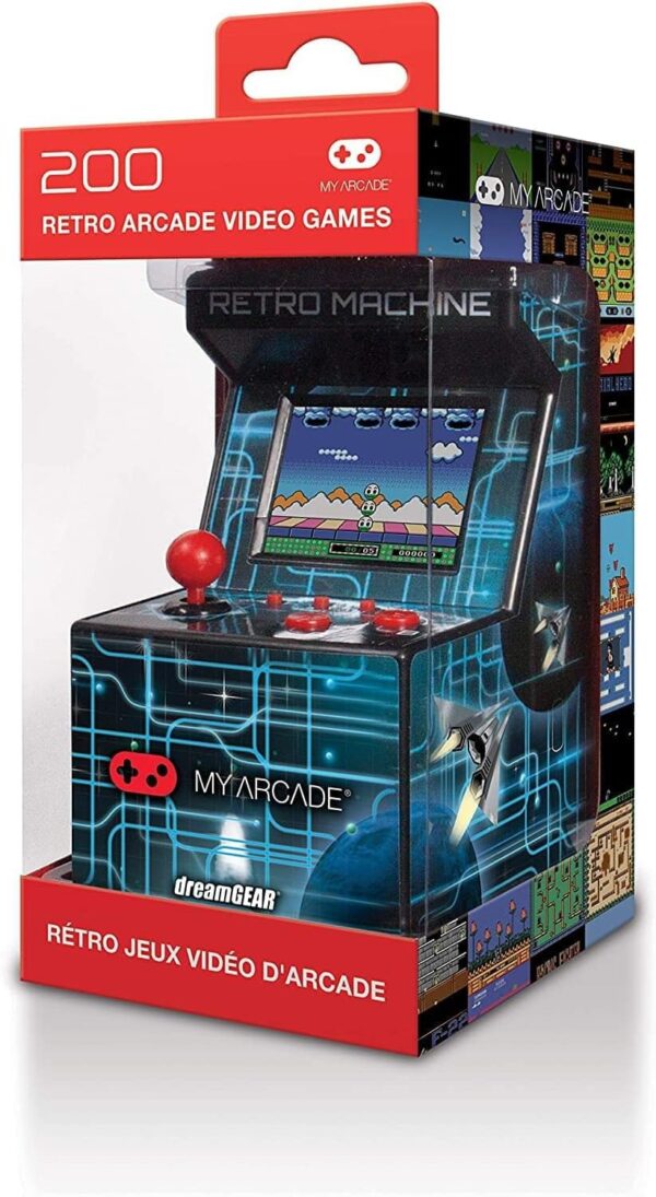 My Arcade Retro Machine Playable Mini Arcade: 200 Retro Style Games Built In, 5.75 Inch Tall, Powered by AA Batteries, 2.5 Inch Color Display, Speaker, Volume Control - Image 2