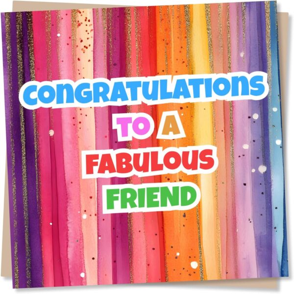 Fabulous Colourful Support or Positivity Card For Friend - Rainbow, Bright, Stars - Congratulations - Bestie Exam Success, New Job, Engagment, Celebrations