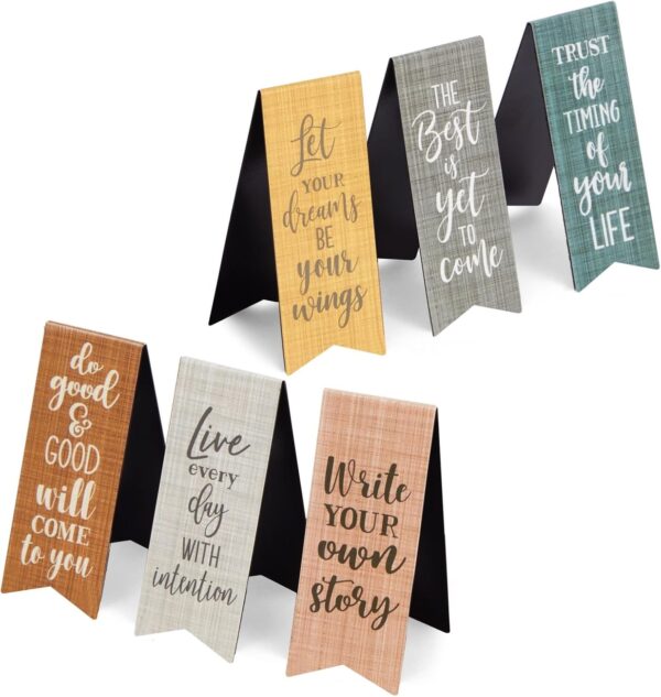 36-Pack Inspirational Magnetic Bookmarks for Women with Motivational Quotes, Bulk Magnet Page Clips for Students, Teachers, Office, Reading, 6 Designs (2.5x1 in) - Image 7