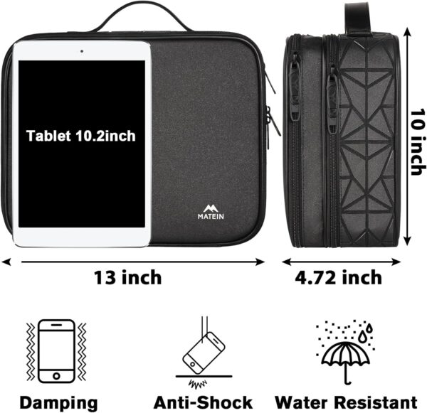 MATEIN Cord Organizer Case with Adjustable Divider, DJ Cable File Bag for DJ Gear, Sound Instrument and Music Equipment Accessories, Shockproof Portable Double Layer Cord Bags, Black - Image 4